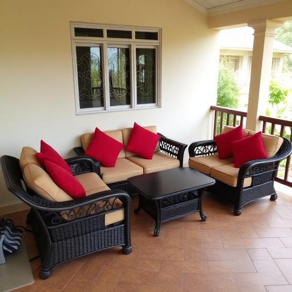 5-Seater Wicker Sofa Set
